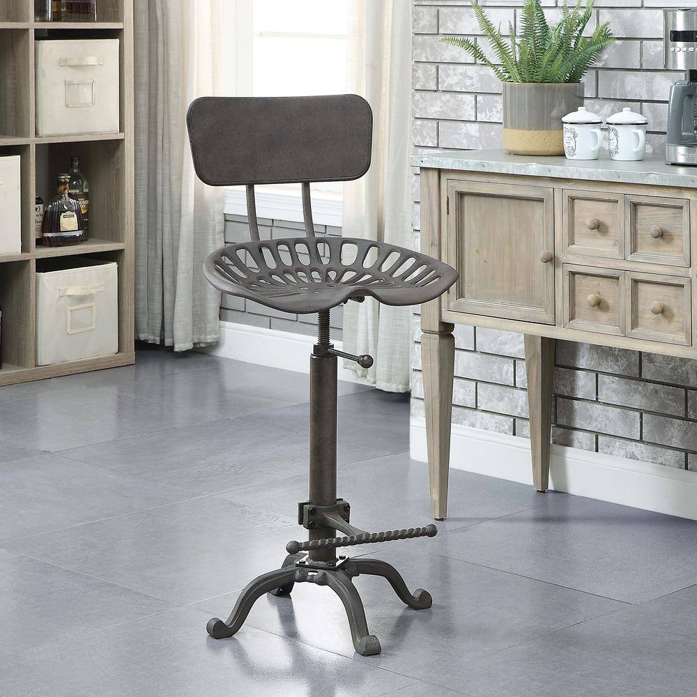 Back. Carolina Chair & Table - August Tractor Seat Barstool with Back - Industrial - Industrial.