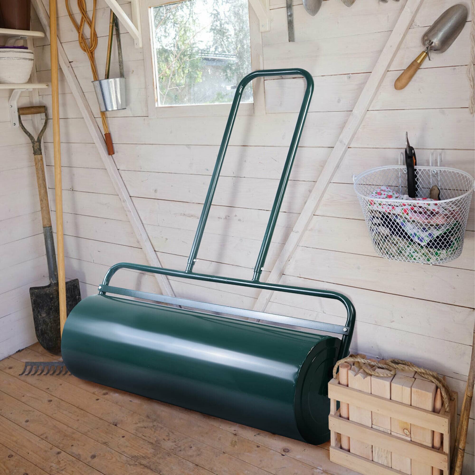 Alt View 4. Gymax - Gymax 17-Gallon Lawn Roller Heavy-Duty Steel Push/Pull Sod Roller 36'' x 12'' Green - Green.