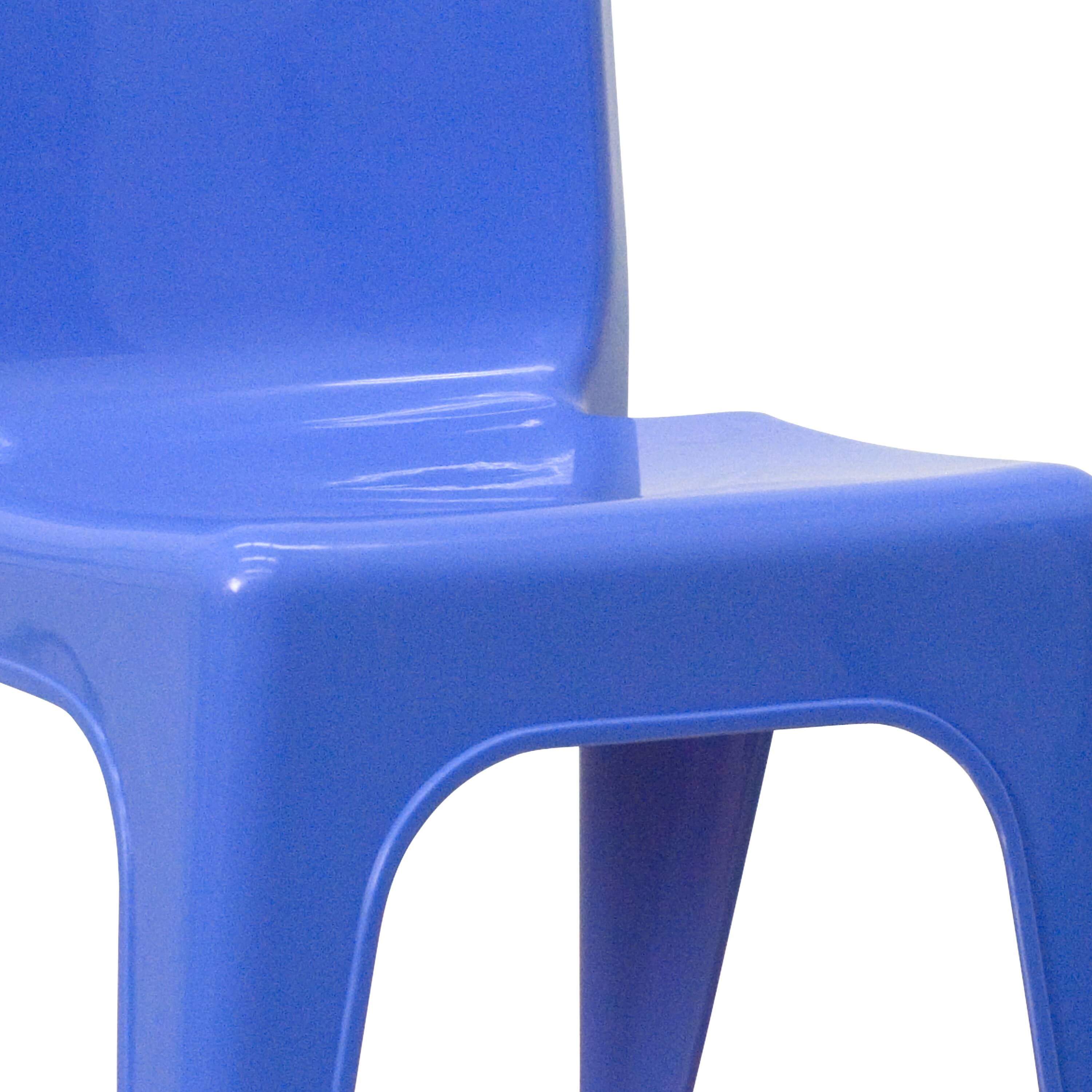 Alt View 9. Emma + Oliver - 2 Pack Plastic Stackable School Chair with Carrying Handle and 11"H Seat - Blue.