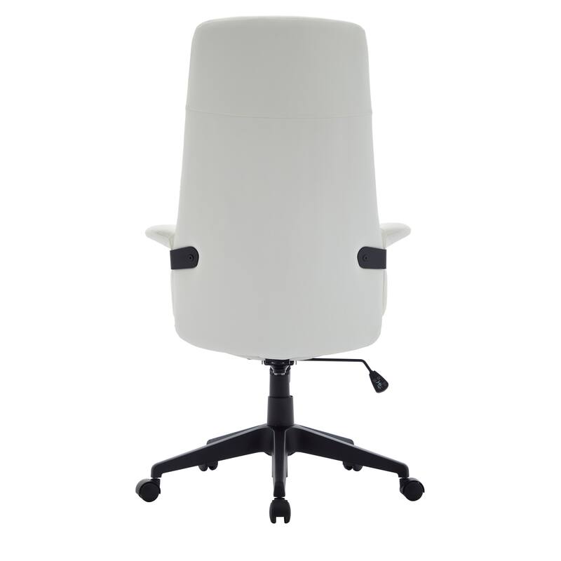 Alt View 5. LeisureMod - Inifini High Back Office Chair Ergonomic PU Leather Lumbar Support Foam Cushion Iron Frame - White.