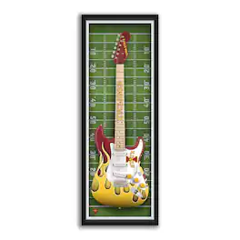 Sporticulture - Iowa State Cyclones 14" x 37" Electric Guitar Framed Art Print - Red
