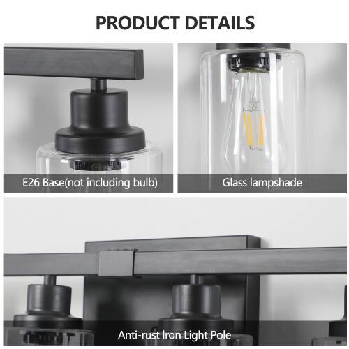 PRODUCT DETAILS

- E26 Base (not including bulb)
- Glass lampshade
- Anti-rust Iron Light Pole