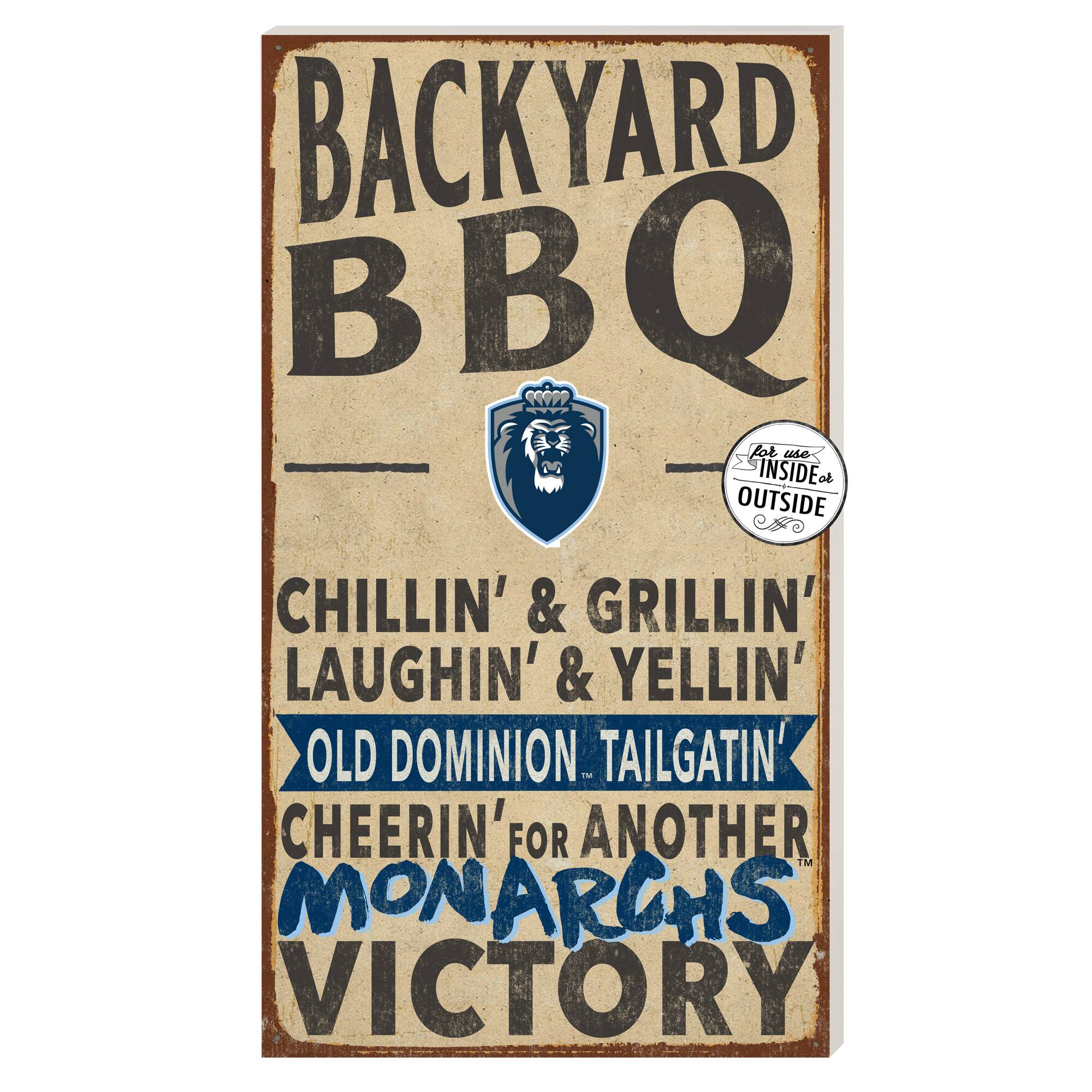 Old Dominion Monarchs 11'' x 20'' Indoor/Outdoor BBQ Sign