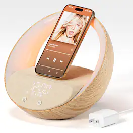 Dazzed Corner - Bluetooth Alarm Clock, Sunrise Simulation Wake Up Night Light - Wood