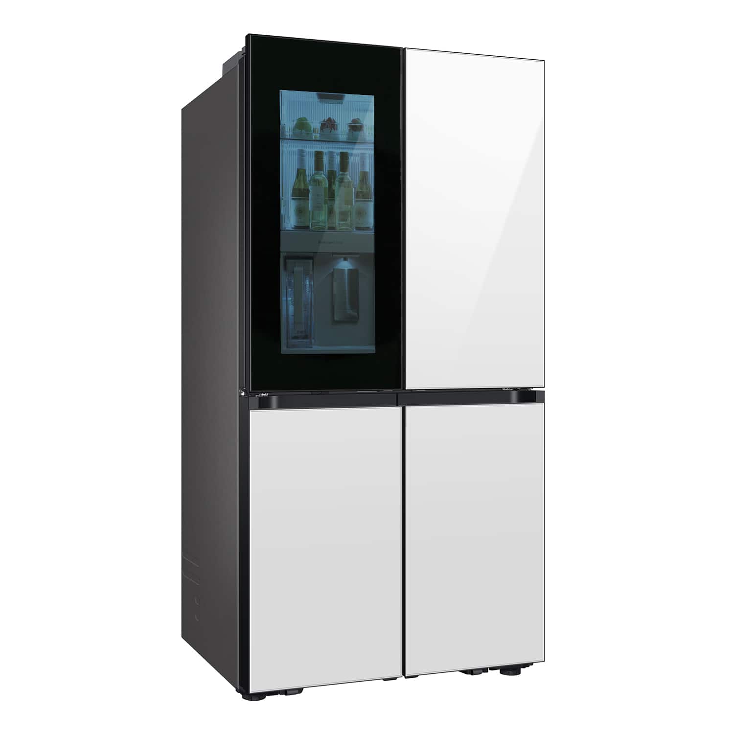 Alt View 20. Samsung - Bespoke 29 Cu. Ft. 4-Door Flex French Door Refrigerator with Auto Open Door - White Glass.