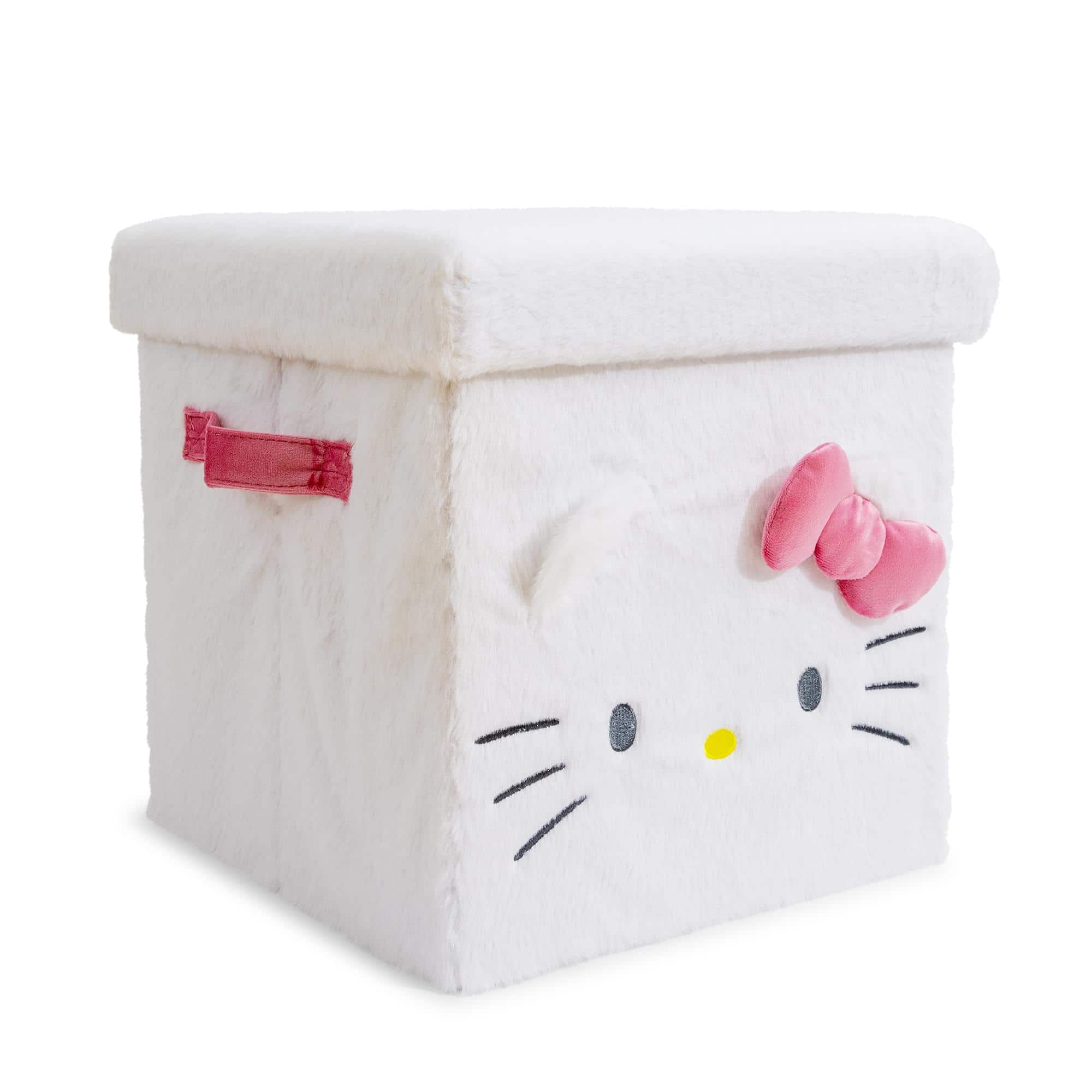 Ukonic - Sanrio Hello Kitty 13 x 13 Inch Plush Storage Cube - White
