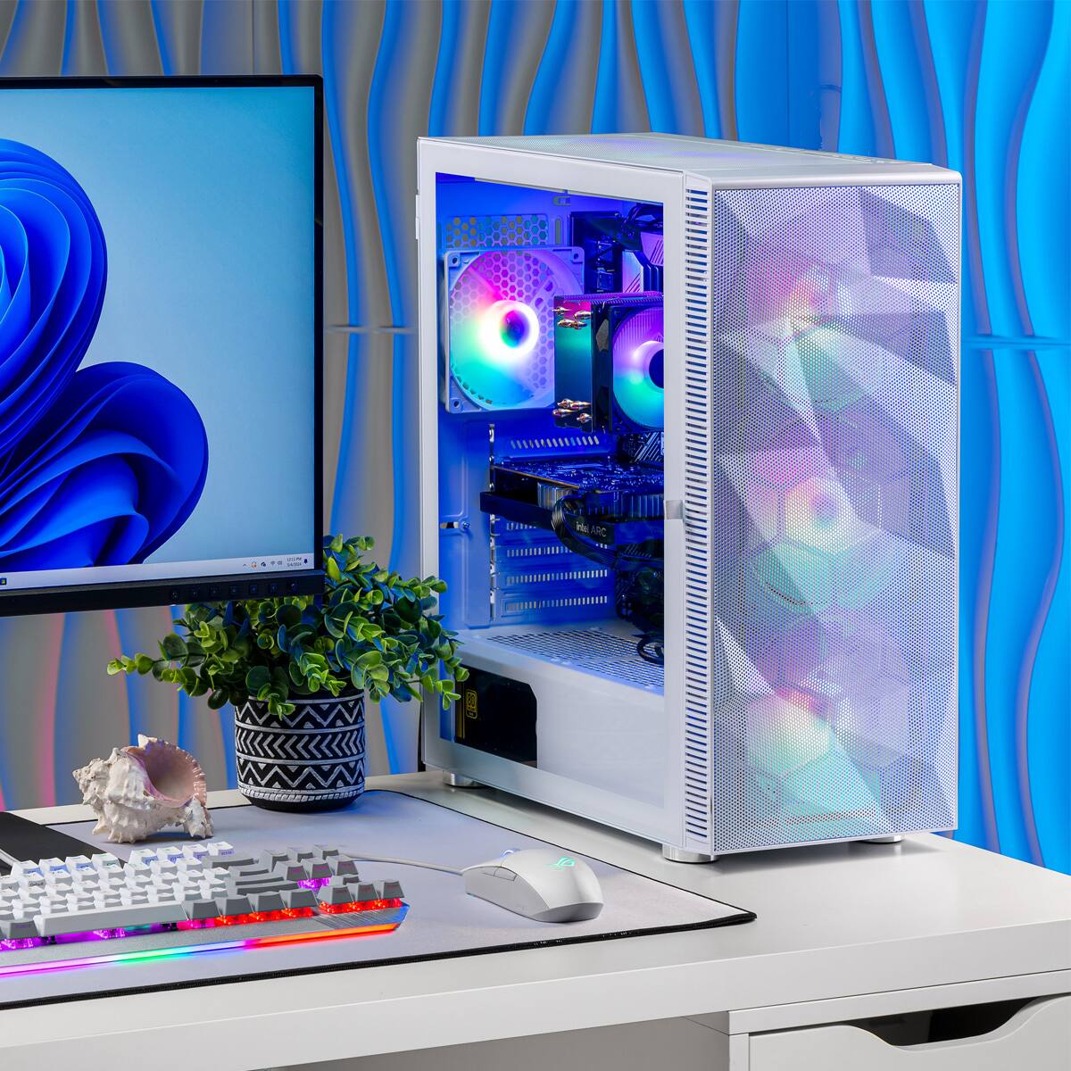 Alt View 1. Skytech Gaming - Skytech STORM - AMD Ryzen 7 5700, 7600, 32GB 3200 MHz DDR4 SDRAM, 650W GOLD PSU - White.