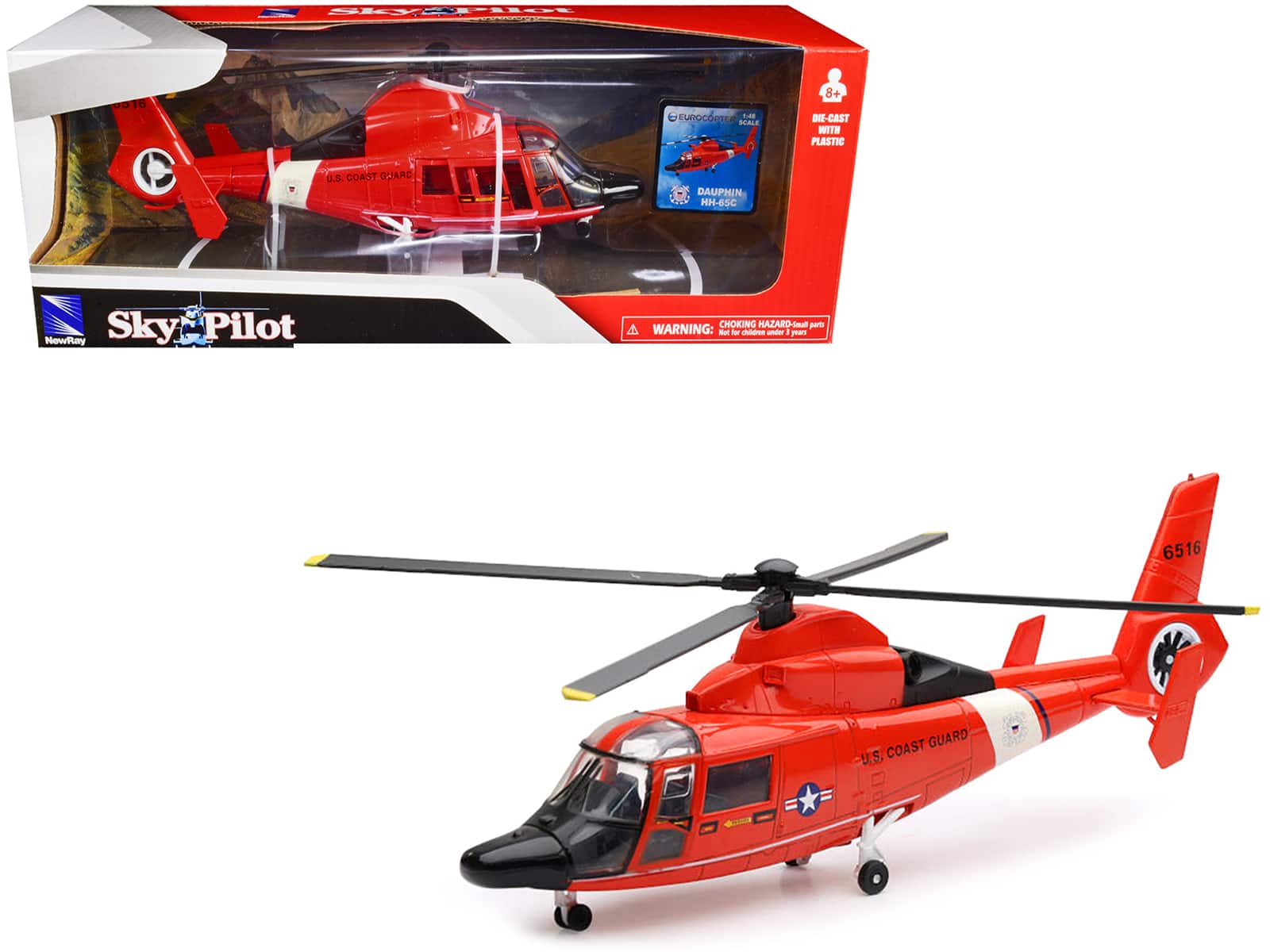 "Eurocopter Dauphin HH-65C Helicopter Red ""United States Coast Guard"" ""Sky Pilot"" Series 1/48 Diecast Model by New Ray" price history on PriceWatchPro