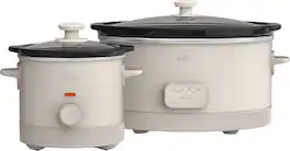 Bella - 6-qt. Programmable Slow Cooker & 2-qt. Slow Cooker Set - Oatmilk