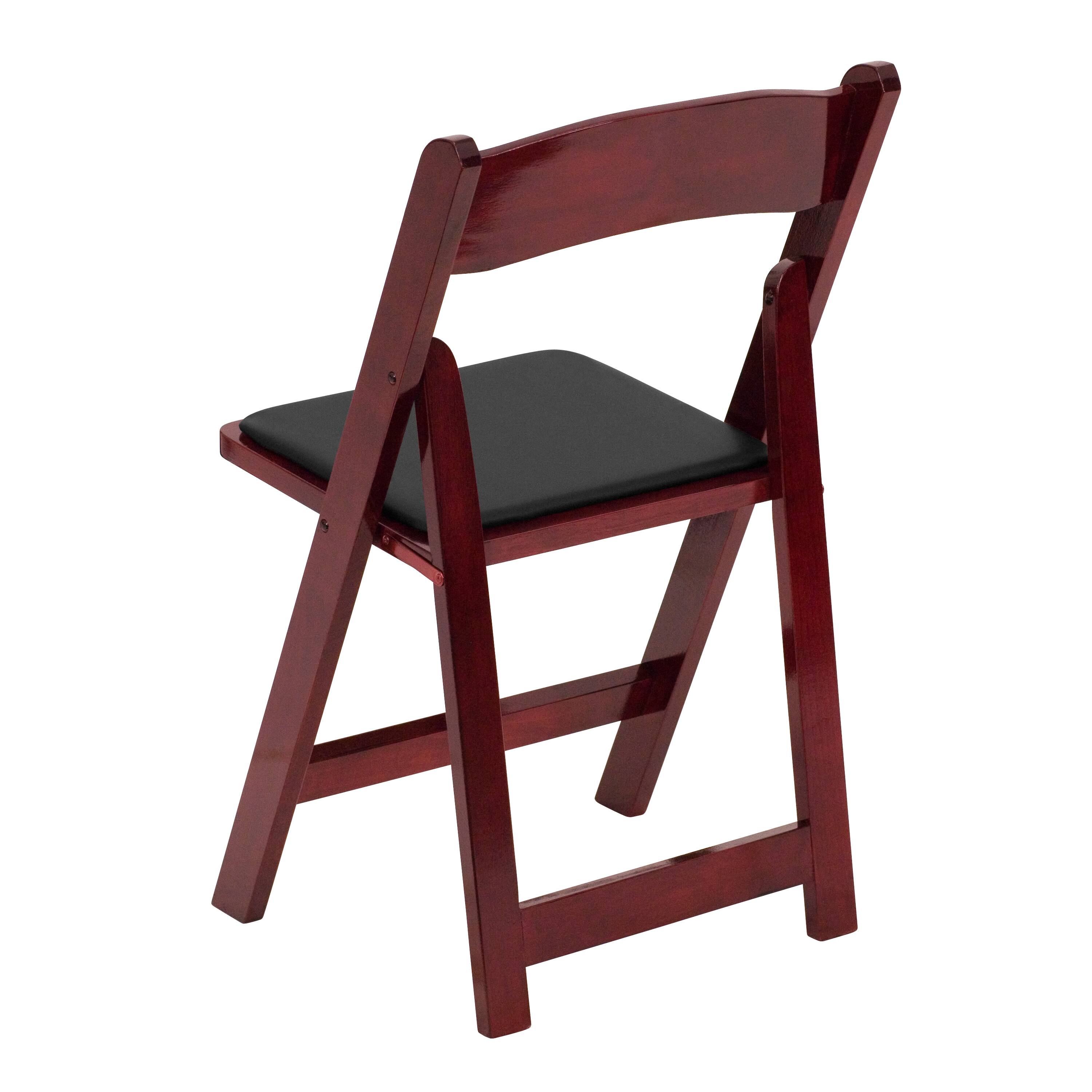 Alt View 6. Emma + Oliver - 2 Pack Wedding Party Event Wood Folding Chair with Vinyl Padded Seat - Mahogany.