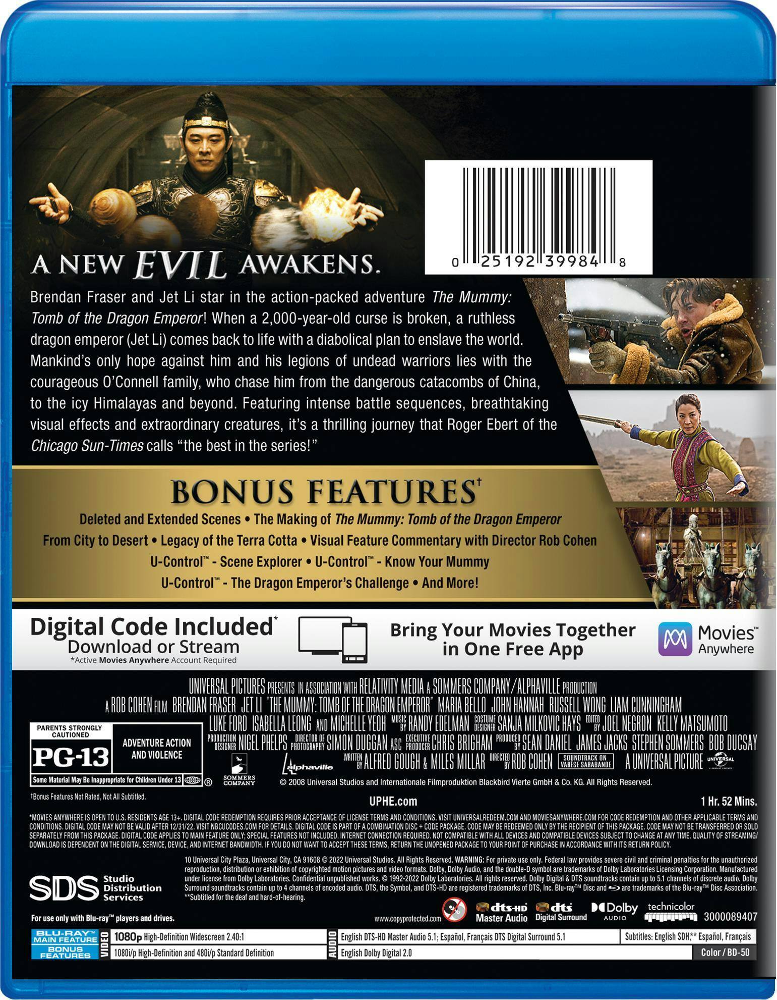 Angle. The Mummy: Tomb of the Dragon Emperor (Blu-ray + Digital HD) [Blu-ray].