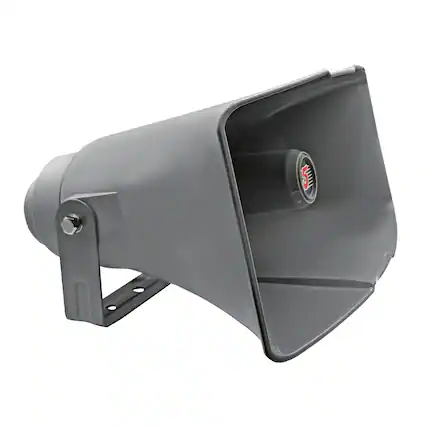 Front. 5 CORE - 5 Core PA Horn 400W Loud Speaker 16 Inch Bull Horn Loud Audio 10Ohm All Weather Indoor Outdoor Use - Gray.