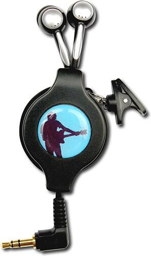 Front Standard. chicBuds - RockBuds Retractable Earbud Headphones - Light Blue/Black.