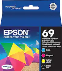 Front. Epson - 69 Combo Pack Standard Capacity Ink Cartridge - Black/Yellow/Magenta/Cyan.