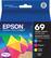 Front. Epson - 69 Combo Pack Standard Capacity Ink Cartridge - Black/Yellow/Magenta/Cyan.