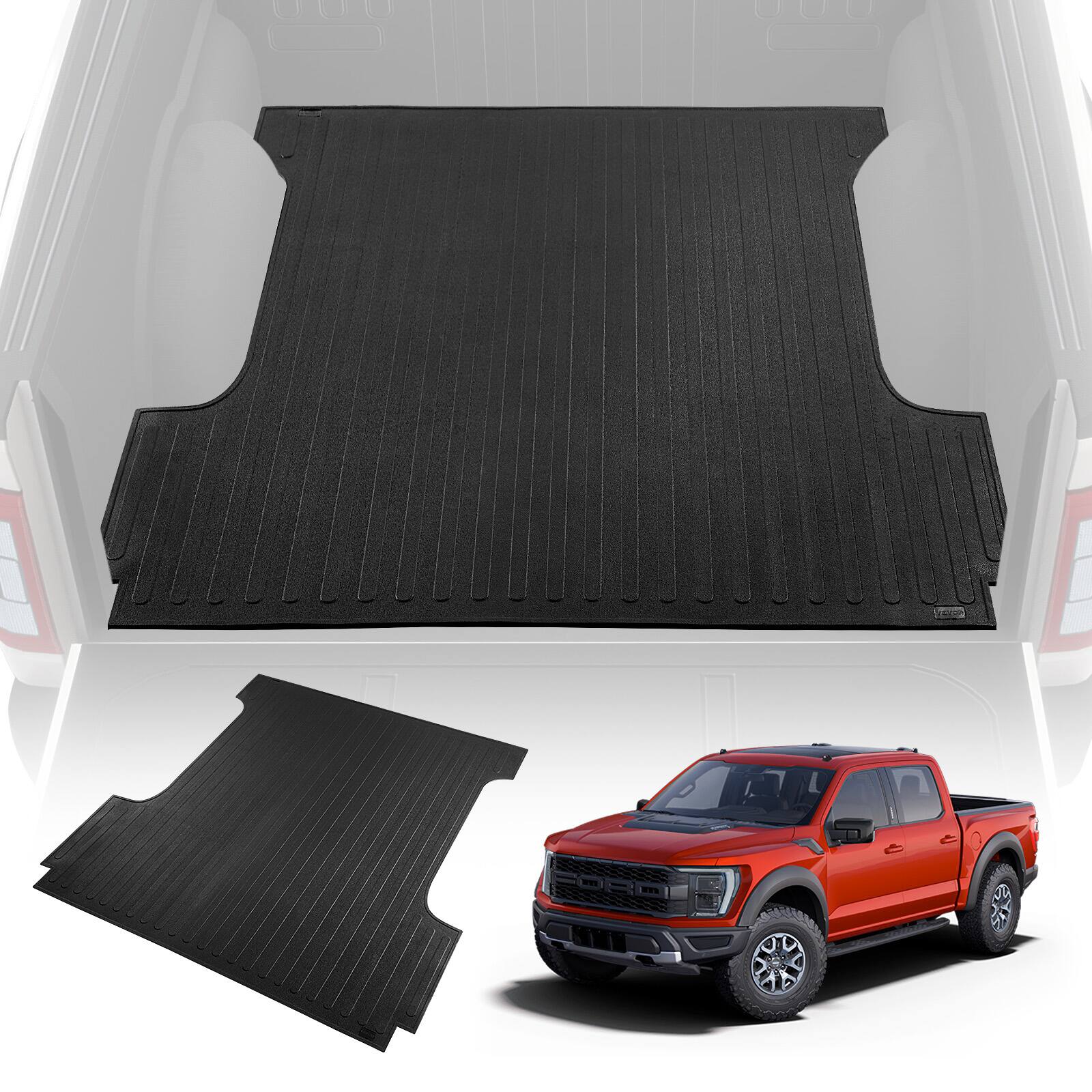Alt View 5. VEVOR - Truck Bed Mat, Fits for 2015-2023 Ford F150 5.5 FT Short Bed, 66.5" x 64" Rubber Truck Bed Liner - Black.