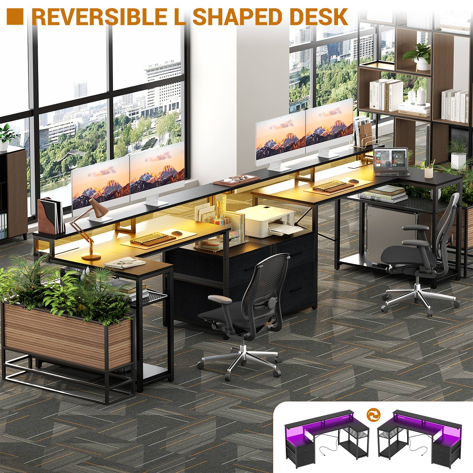 REVERSIBLE L SHAPED DESK