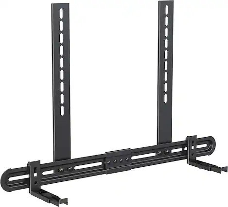 Front. Schertz - Universal Soundbar Mount – Sound Bar Bracket for TV or Wall Mounting, Fits Soundbars with or without Mounting Holes, 3 I - Black.