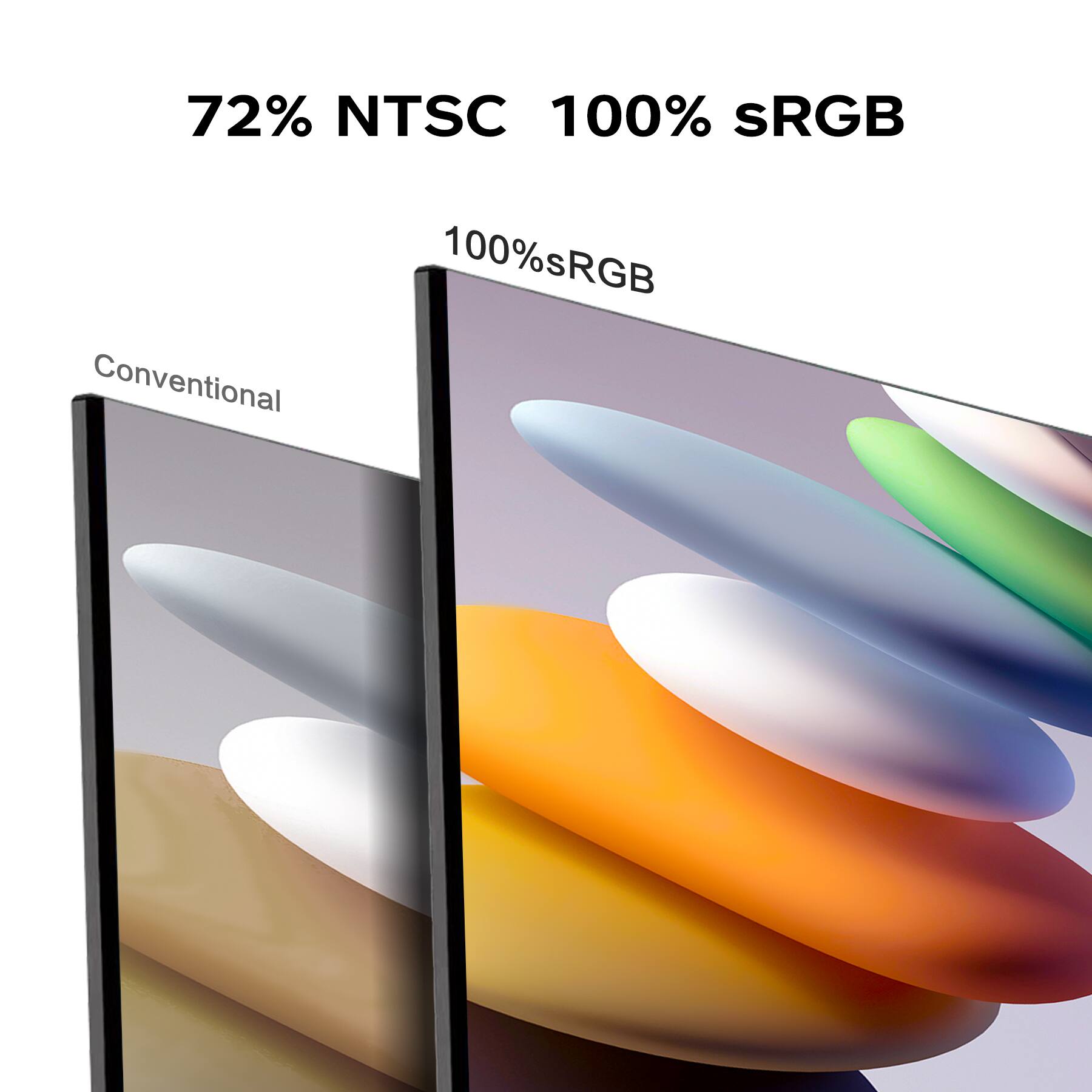 72% NTSC 100% sRGB

Conventional

100% sRGB