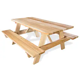All Things Cedar - 6-Ft Outdoor Picnic Table, Handcrafted Wooden Patio Bench Set - Natural