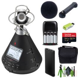 Zoom - H3-VR Handy Audio Recorder with Built-In Ambisonics Mic Array Bundle