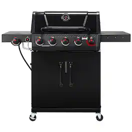 FEASTO - 5-Burner Propane Gas Grill with Sear & Side Burner, 686 Sq. In. Outdoor Cooking Area - Black