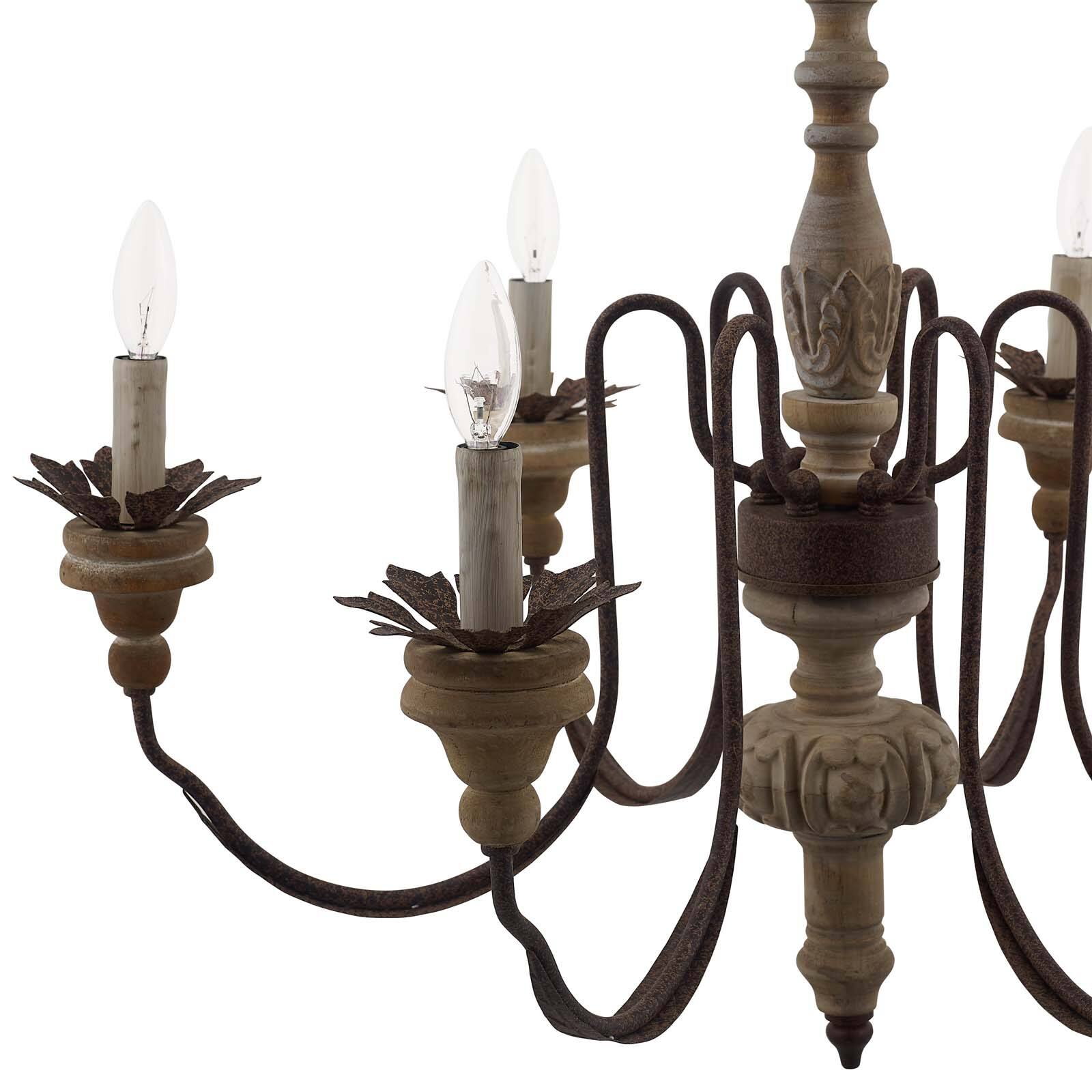 Alt View 1. Modway - Bountiful Vintage French Pendant Ceiling Light Candelabra Chandelier by Modway - Black.