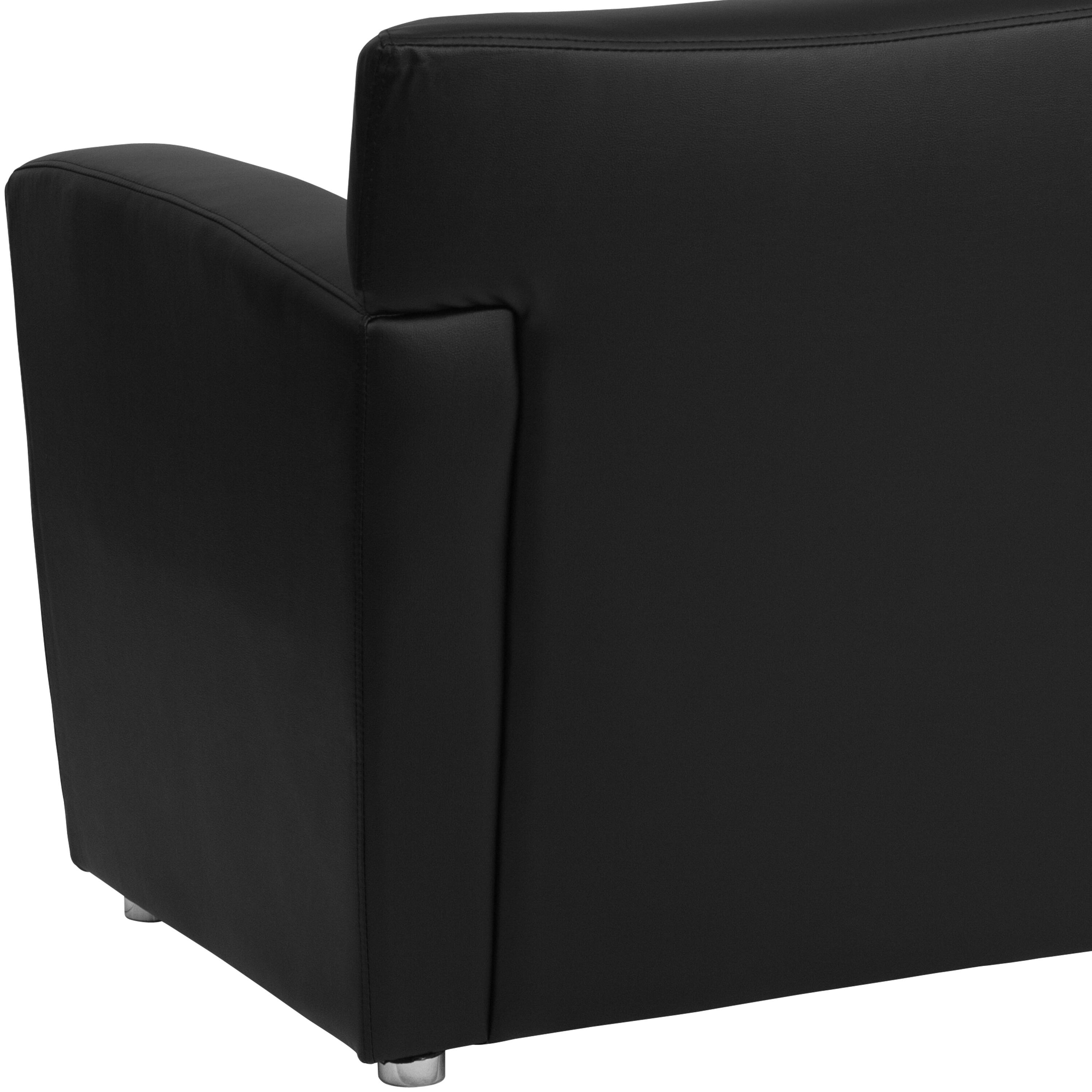 Alt View 9. Emma + Oliver - LeatherSoft Reception/Living Room Chair with Extended Panel Arms - Black.