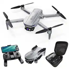 Contixo - F28 Stratus 2K GPS Drone with Intelligent Flight Modes, 26-Min Flight, Brushless Motors & Carrying Case - Silver