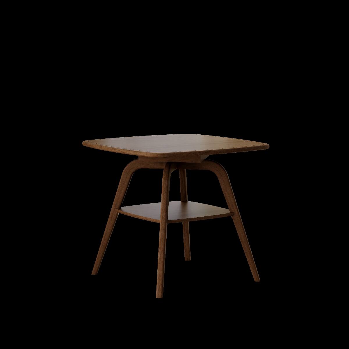 Front. Loheer - Loheer Modern Wooden Dining Table With Storage Shelf, Walnut Finish - Walnut.