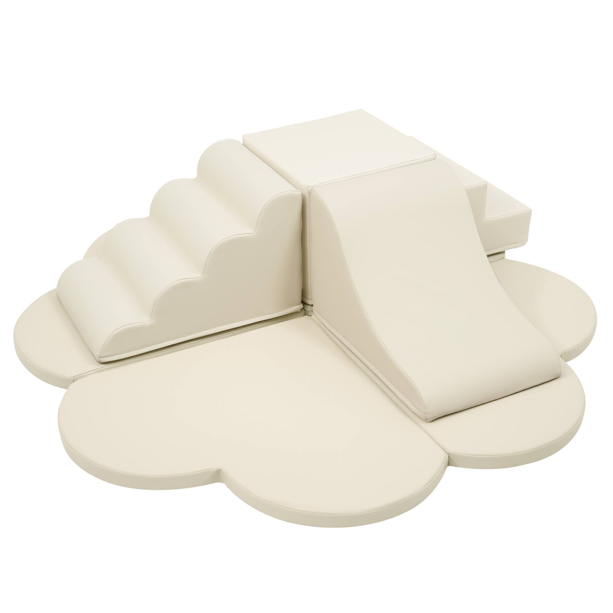 Alt View 4. Siljoy - 6-Piece Soft Foam Climber Blocks, Baby Foam Climbing Toys, Child Development Playset, Non-Toxic, Velcro, Easy Clean - Beige.