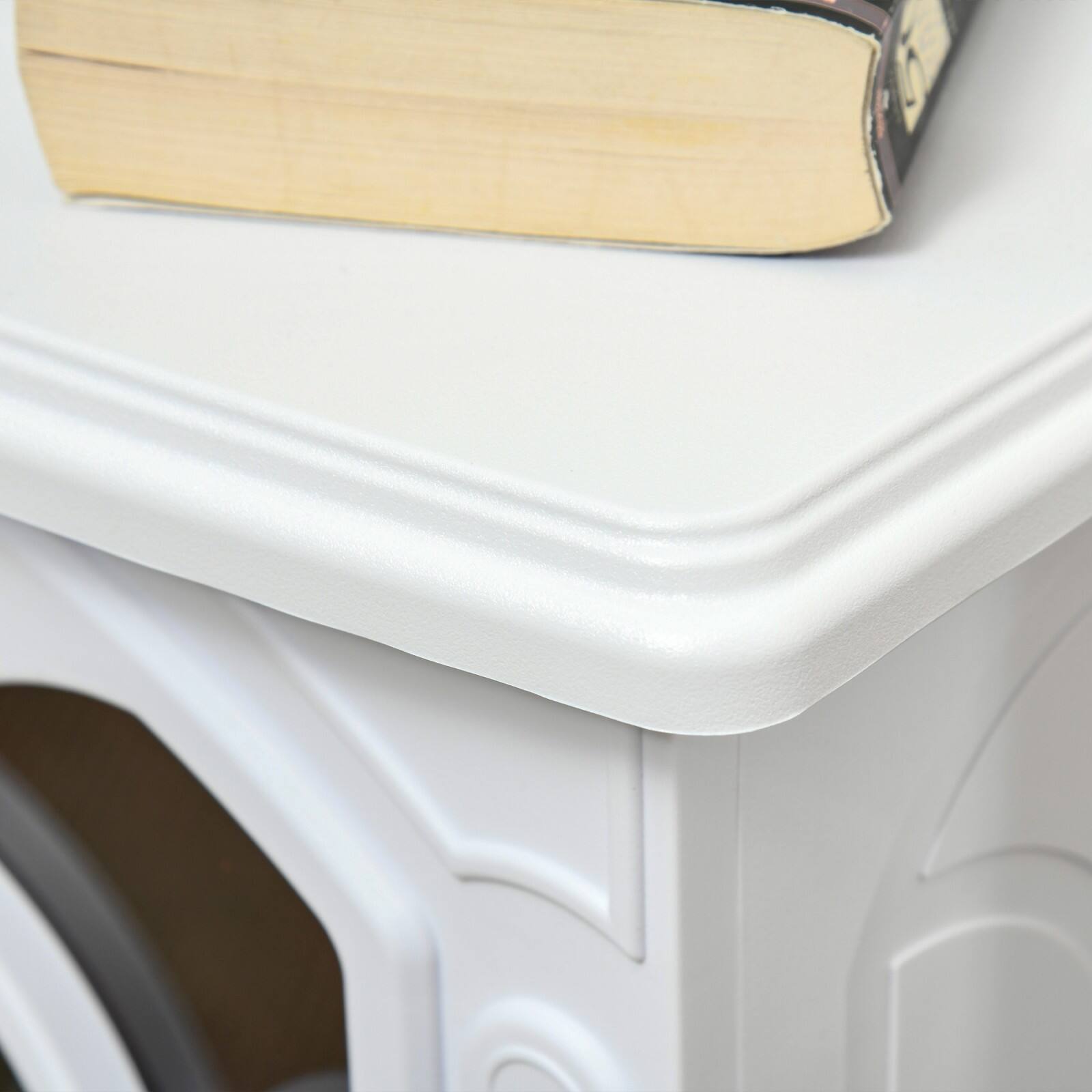 Alt View 9. Ecooso - 17" Freestanding Electric Fireplace, Fire Place Heater，Realistic Logs，Flame Effect and Overheat Protection, 750W/1500W - White.