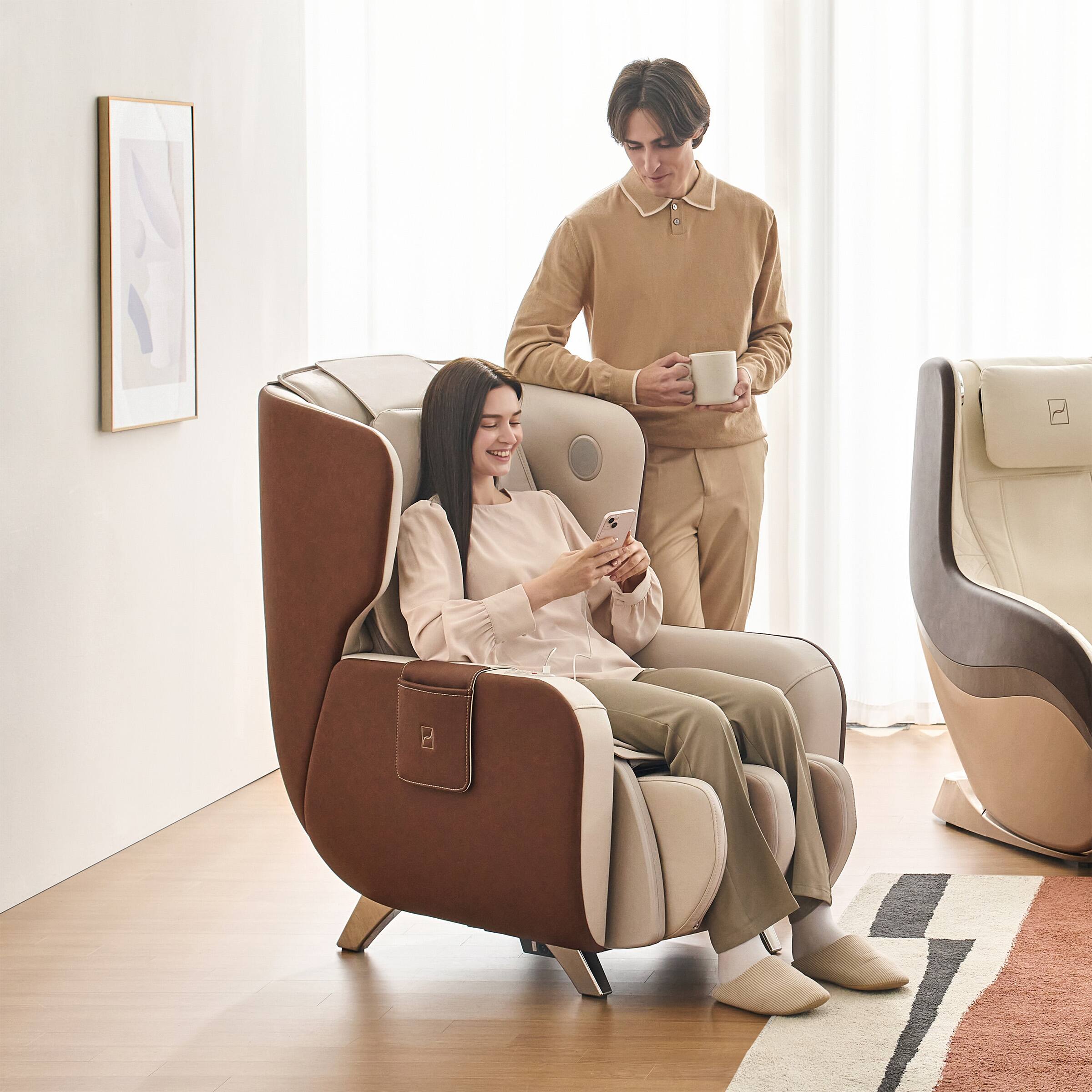 Alt View 6. Bodyfriend - BODYFRIEND FAMILIE RECLINING MASSAGE CHAIR W/ CALF MASSAGE - Beige.