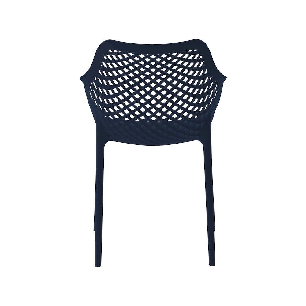 Left. Meridian Furniture - Mykonos Navy Outdoor Patio Dining Chair, Set of 4 - Navy.