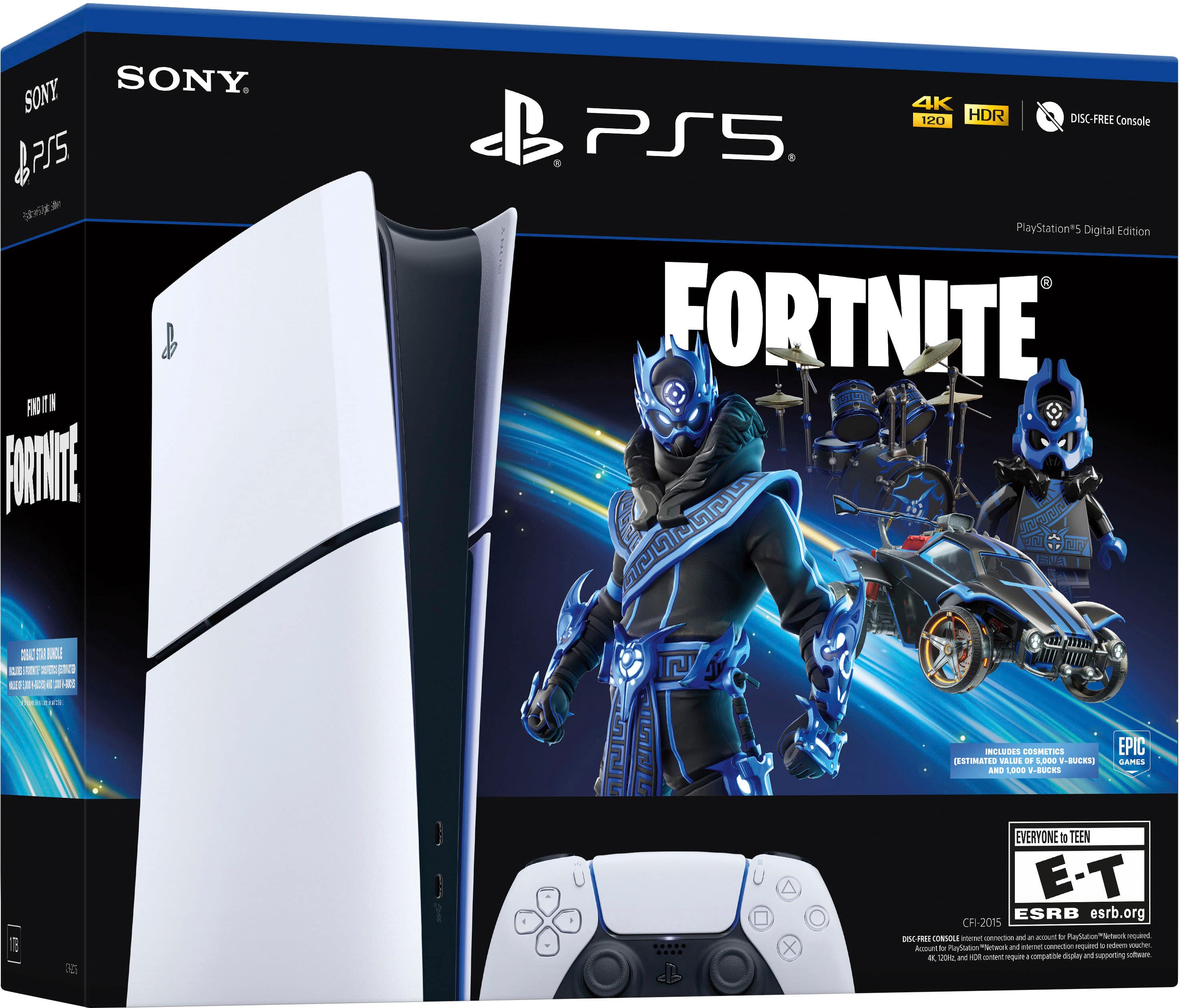 SONY SONY. 675 * Siae db FND I I ANNE 4K 120 HDR DISC-FREE Console PS5 PlayStation*S Digital Edition FORTNITE R P M S UCE E : - 2E D 1 1 a No & a - NANa 0 WN ICLODES COSMLIES ESTIMATIO VALUS ad LO -BUCR) ANG 00 V-BUCES EPIC GAMES T 3 - X EVERYONE to TEEN E-T ESRB esrb.org CFI-2015 on - CONNOL - humstr - - . - - StacnMtwork - naiaon Ste ad sterne cmneton requeed . do - Accoount d E an HOR - tqute omparae dopiny und seporing ftee.