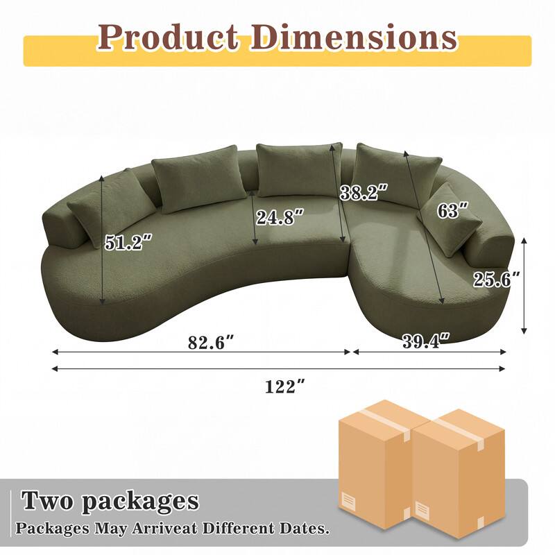 Product Dimensions: 51.2" x 24.8" x 38.2" x 63" x 25.6" x 82.6" x 39.4" x 122"

Two packages. Packages may arrive at different dates.