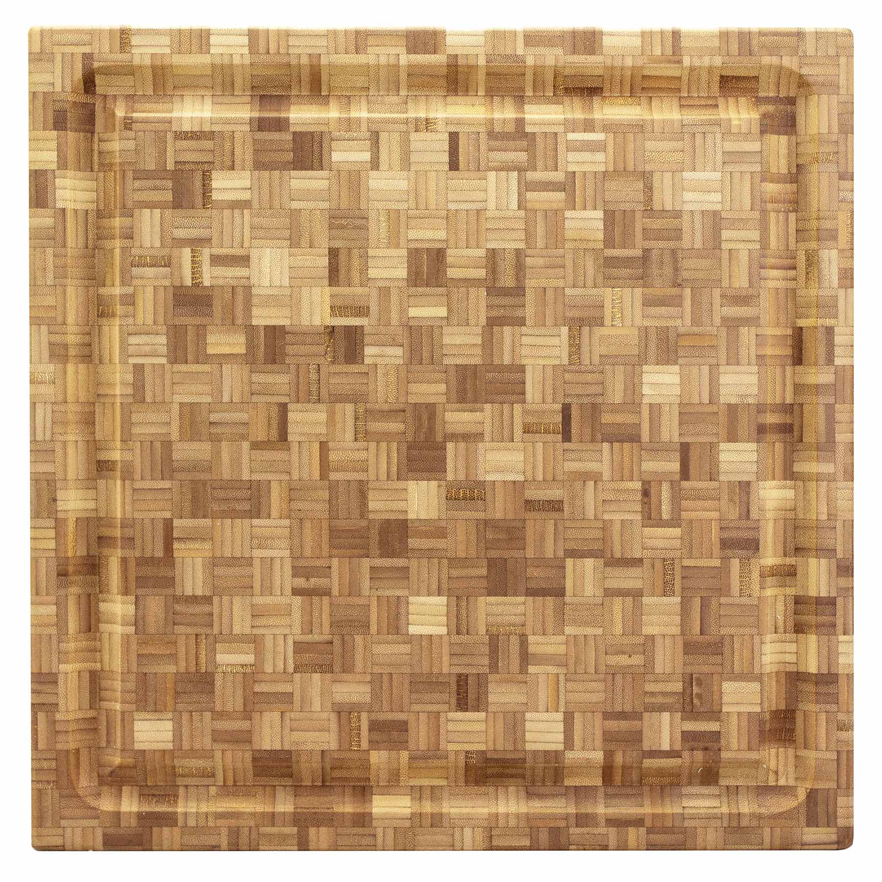 Alt View 2. Totally Bamboo - Pro Board End-Grain Carving Board, 16" x 16" x 2".
