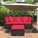 Alt View 4. Costway - 4PCS Patio Rattan Furniture Set Sofa Ottoman Cushion Garden Deck - Red.