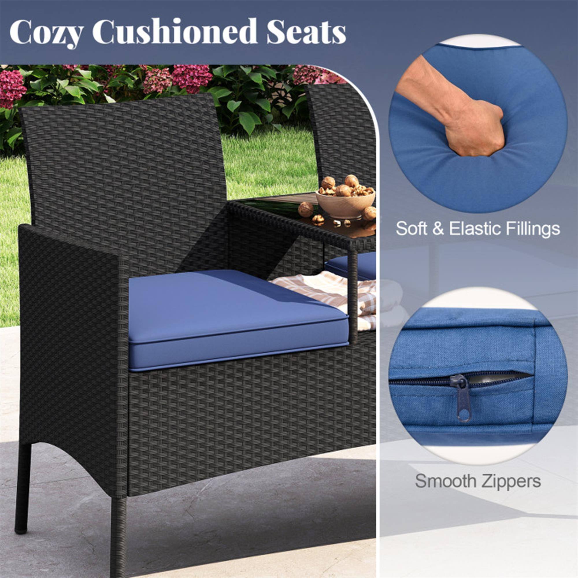 Cozy Cushioned Seats  
Soft & Elastic Fillings  
Smooth Zippers