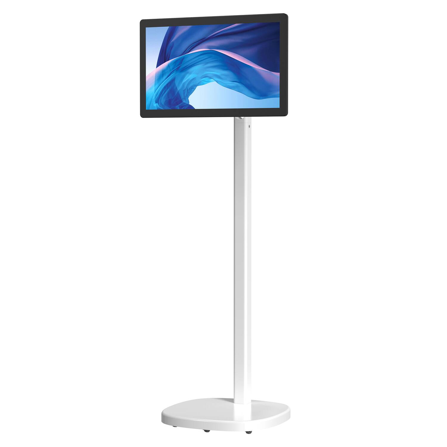 Alt View 10. CTA Digital - Mobile Adjustable Floor Stand for Displays up to 22 Lbs - White.