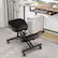 Alt View 13. Costway - Ergonomic Kneeling Adjustable Stool Chair with Lockable Universal Wheels - Black.