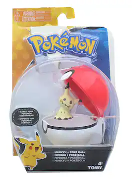 Pokémon - Pokemon Clip and Carry Poke Ball | 2 Inch Mimikyu and Poke Ball - White