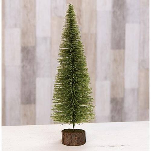 Front. BreeBe - *Mossy Bottle Brush Pine Tree 14" - Green.
