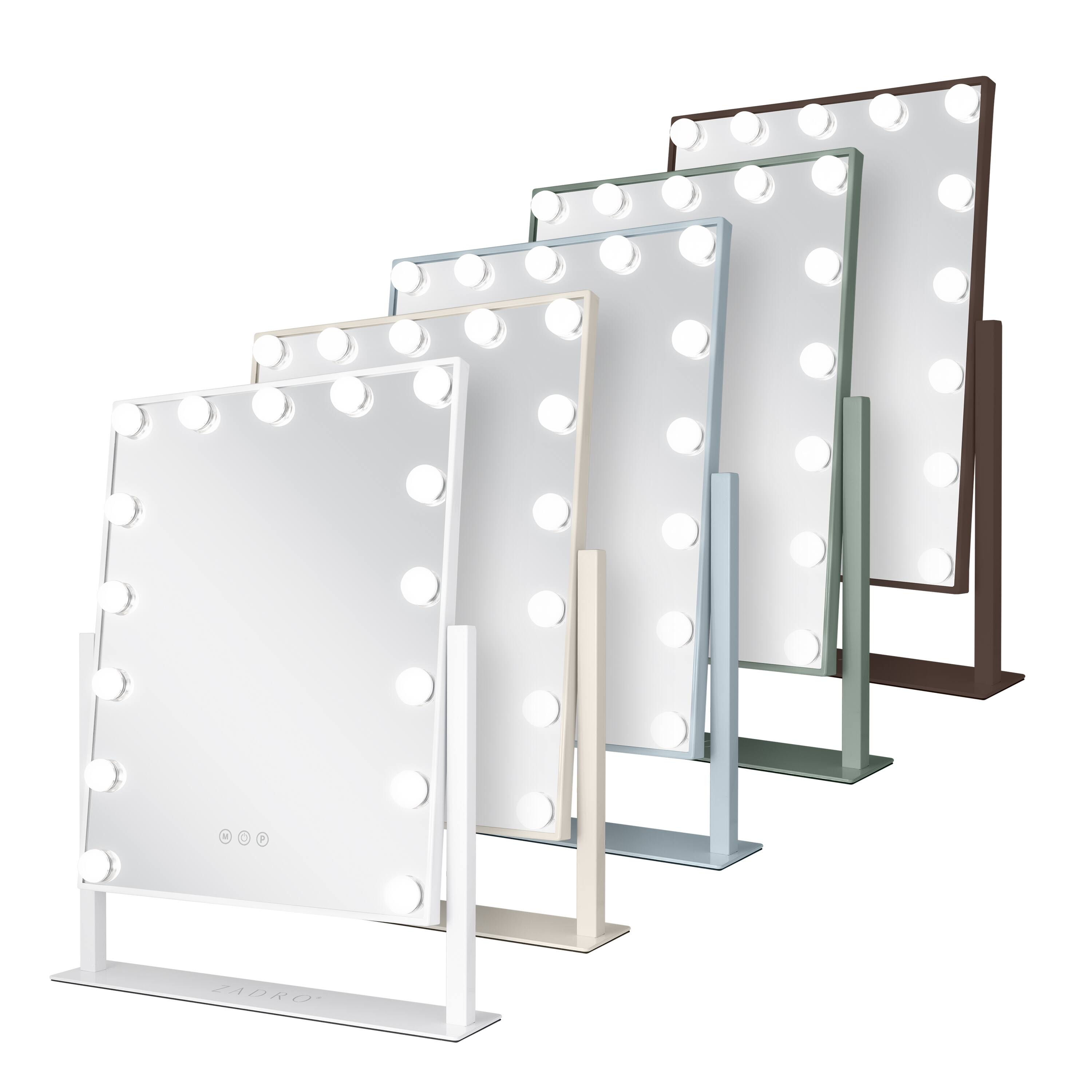 Alt View 4. Zadro - Zadro Hollywood Makeup Mirror - 18" x 21" - 15 LED Light Bulbs with Dimmable Brightness - Neutral.