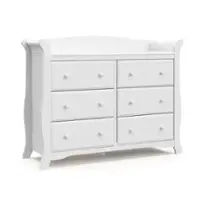Storkcraft - Avalon 6-Drawer Double Dresser - White - Front_Zoom