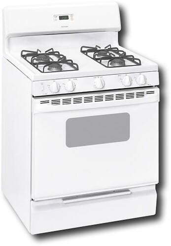 Angle Standard. Hotpoint - 30" Freestanding Gas Range - White-on-White.