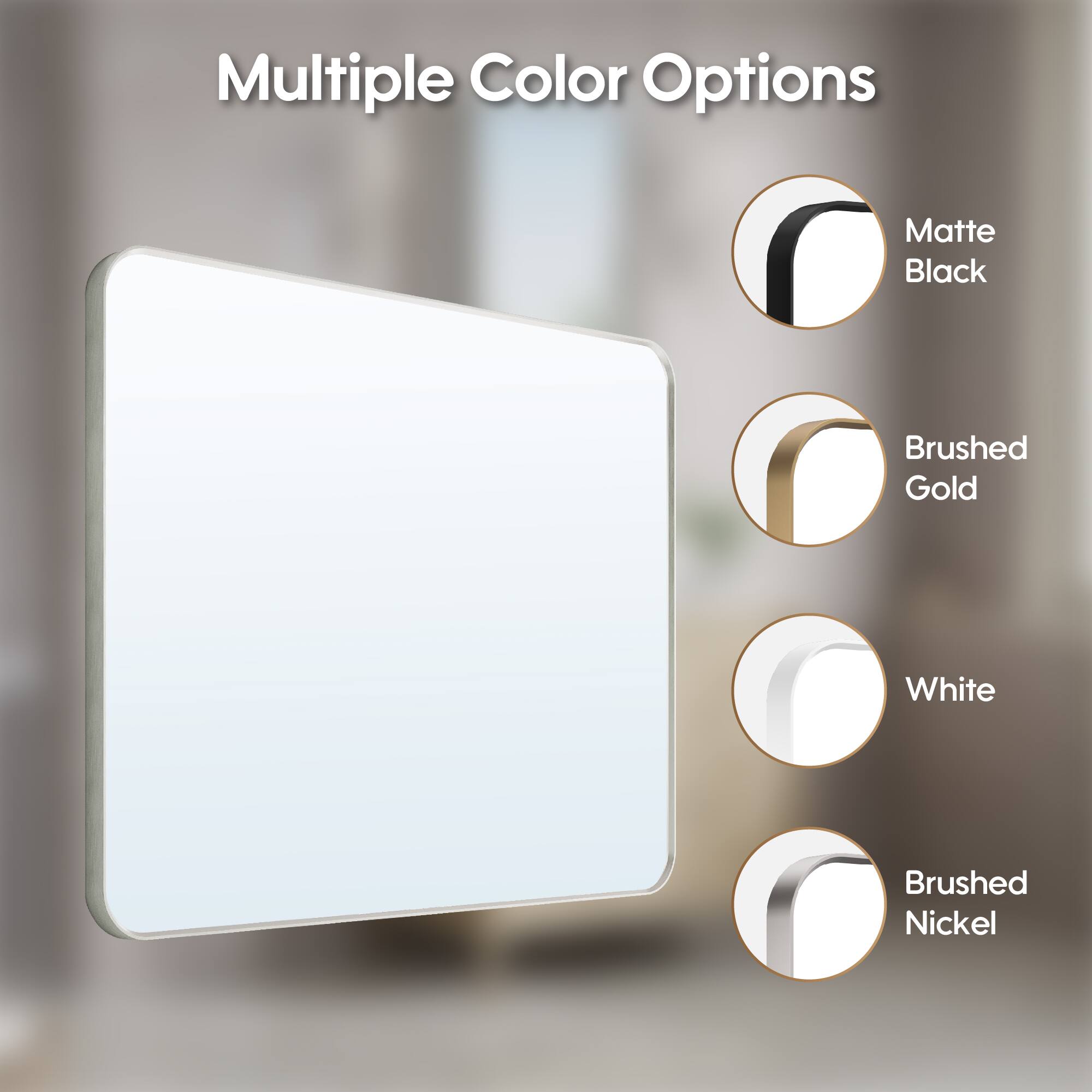 Multiple Color Options: Matte Black, Brushed Gold, White, Brushed Nickel