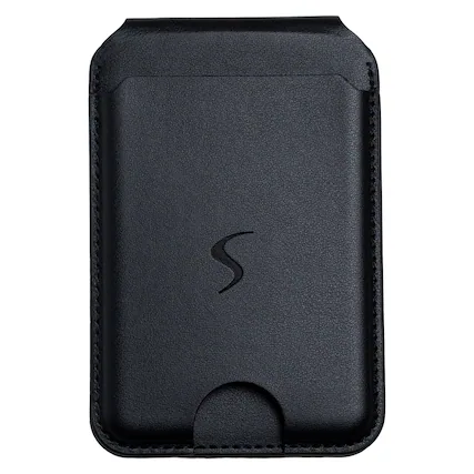Front. Scapade - MagCard Pro MagSafe Compatible Magnetic Card Holder Wallet with Kickstand, Apple Find My Tracker - Black.