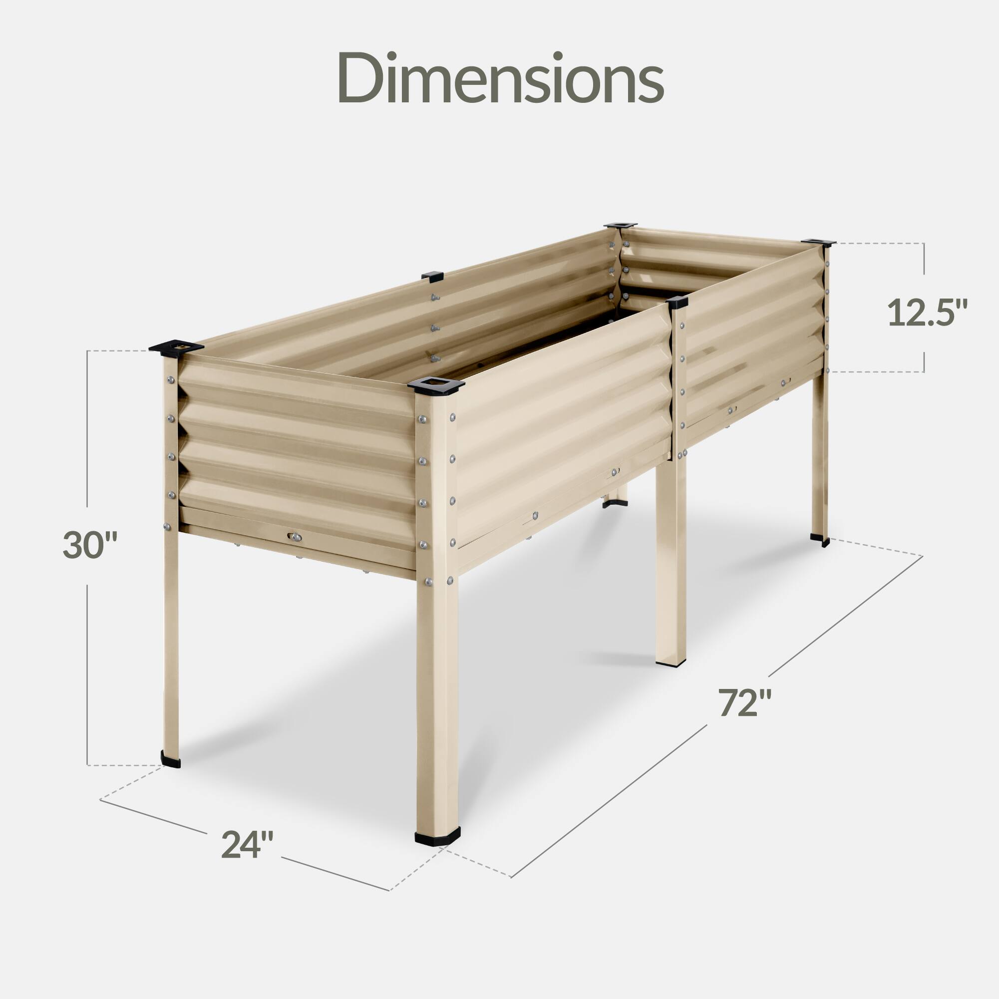 Dimensions: 12.5" x 30" x 72" x 24"