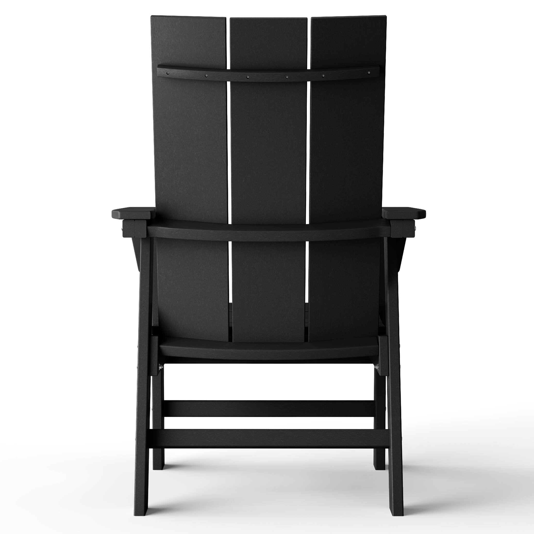 Alt View 1. WestinTrends - WestinTrends Ashore Outdoor Patio HDPE Plastic Modern Adirondack Dining Chair - Black.